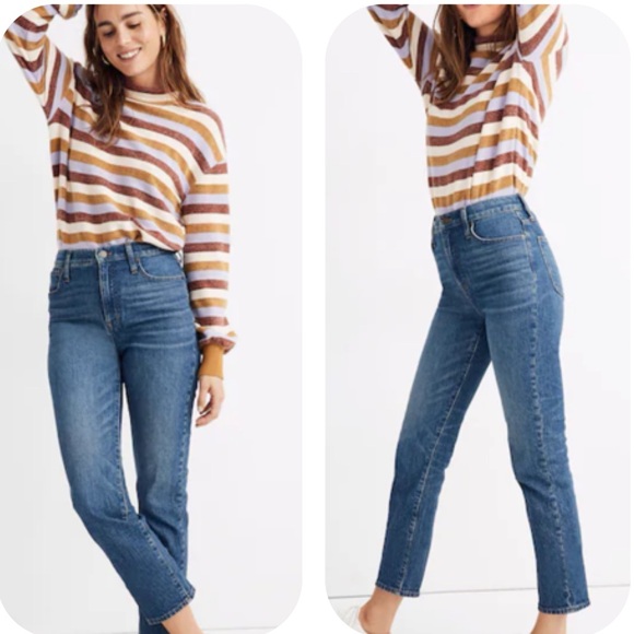 Madewell Denim - Madewell Classic Straight Leg High Rise Cropped Jeans Coldbrook Wash Size 27